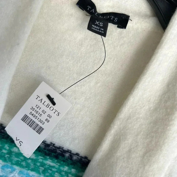 Talbots Size XS Breton Fair Isle Cardigan Sweater NEW! - Picture 4 of 6